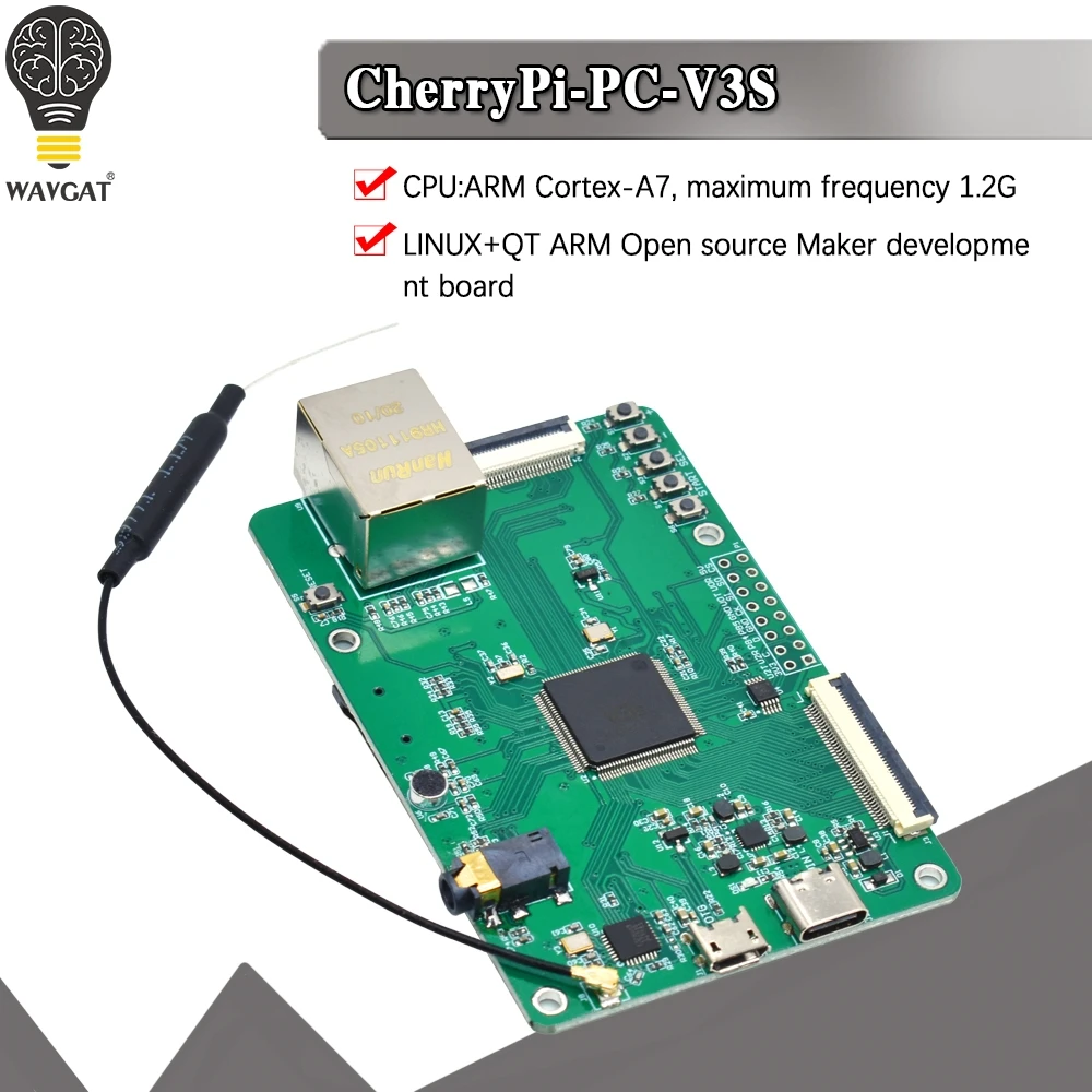 

CherryPi V3s LINUX + QT ARM AI плата разработчика с открытым исходным кодом PK Raspberry PI