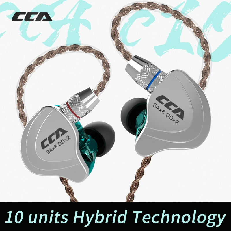 Наушники-вкладыши CCA C10 4BA + 1DD гибридные Hi-Fi наушники для бега и спорта гарнитура