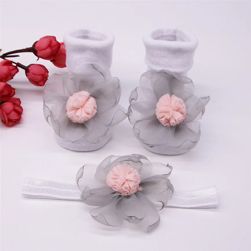 Комплект носков для маленьких девочек модные нескользящие носки-тапочки