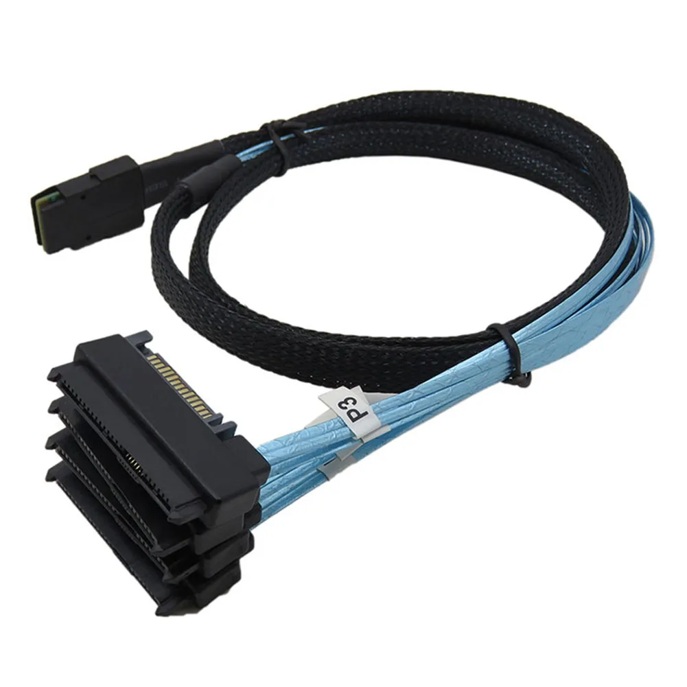 

Внутренний кабель SYC Mini SAS 36-Pin SFF-8087 to 4 SAS 29-Pin SFF-8482 Cable с 15-контактным разъемом SATA Power Connector core wire для SAS hard