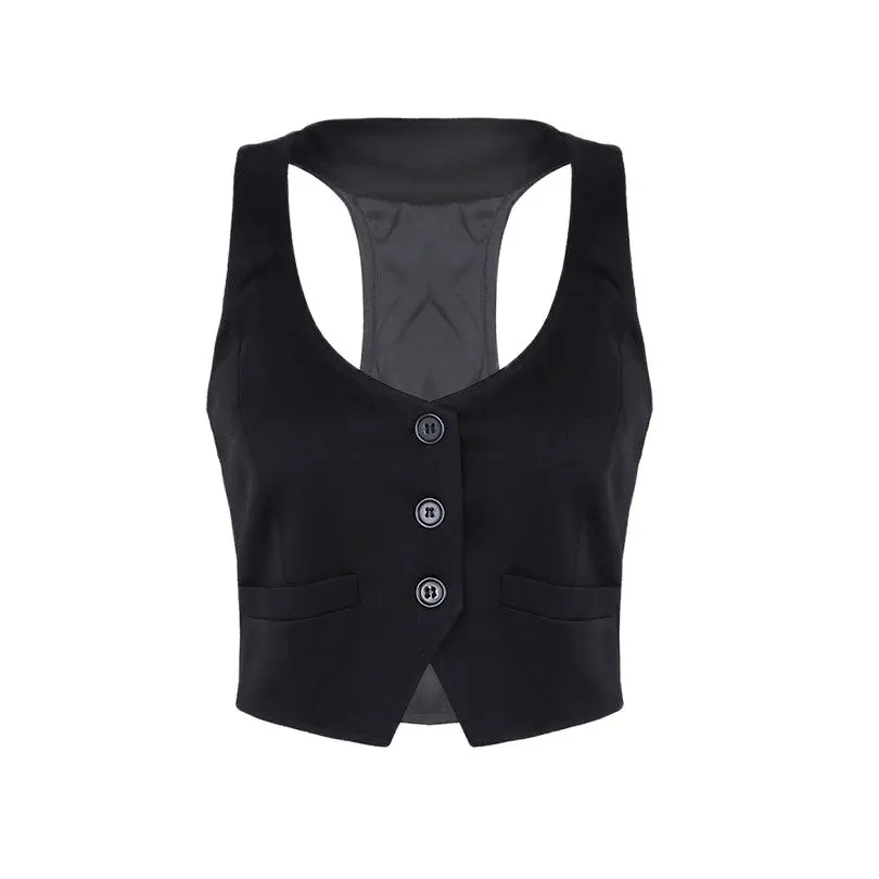 

Женский жилет с V-образным вырезом, без рукавов, на пуговицах