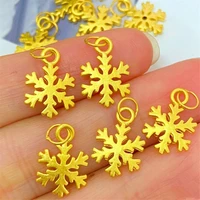 1pcs pure 999 24k yellow gold snow flower 3d luccky snowflake pendant woman gift