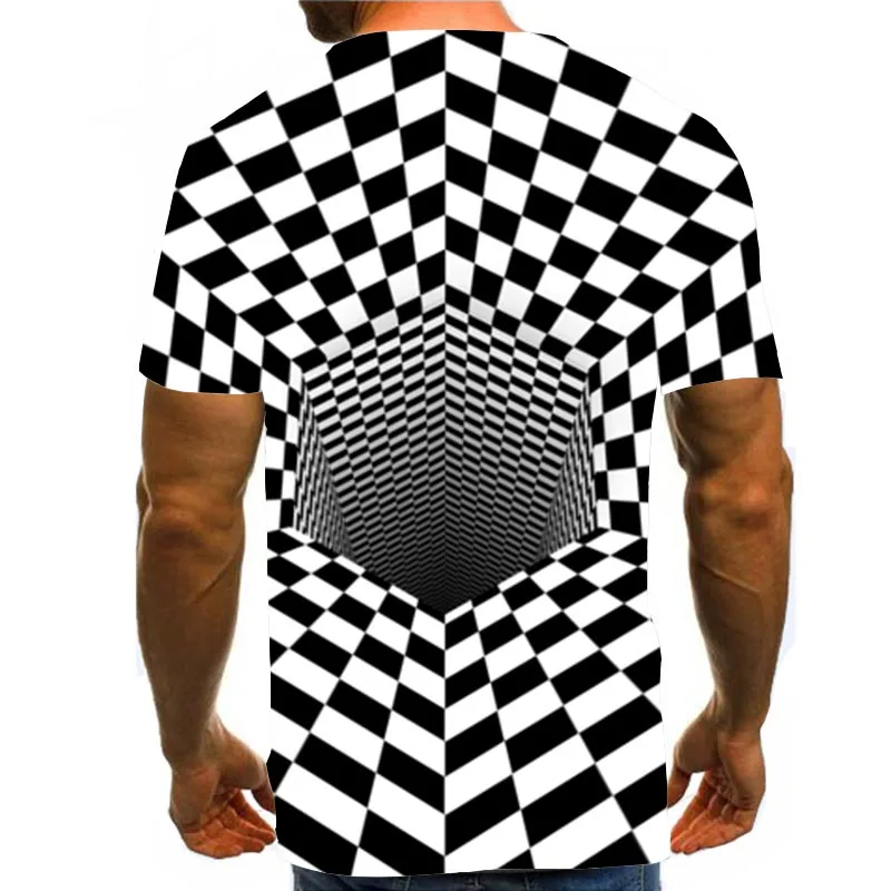 

Abstract Tops Swirl T-Shirt Black And White Graphic Tops 3D Shirts Summer Psychedelic Short Sleeve Cool Tee