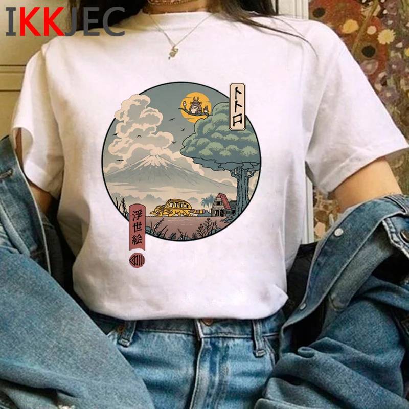 Totoro Studio Ghibli Cute Anime T Shirt Women Harajuku Miyazaki Hayao Kawaii T-shirt Graphic 90s Tshirt Fashion Top Tees Female | Женская