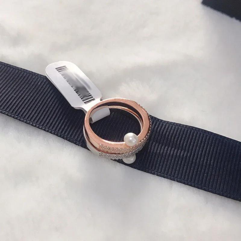 

UMGODLY Luxury Brand Rose Gold Color Double Circles Cuff with Zircon Loops Bangle Women Luxury Brand Jewelry