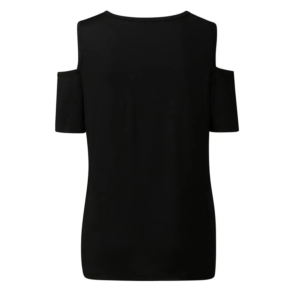 Новая женская футболка в готическом стиле с принтом панк открытыми плечами