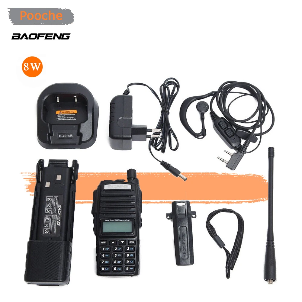 

High Power 3800MAH 8W UV82 Long Distance Radio UV-82 8W 3800MAH Walkie Talkie UV82 for Security & Army
