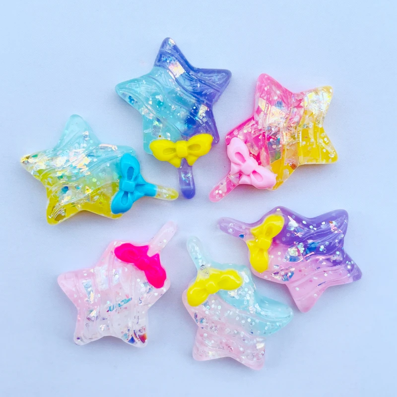 

12 Cute Cartoon Crystal Shining Staff Resin Flat Back Scrapbook Hair Bow Center Decoration DIY Jewelry Accessories 065