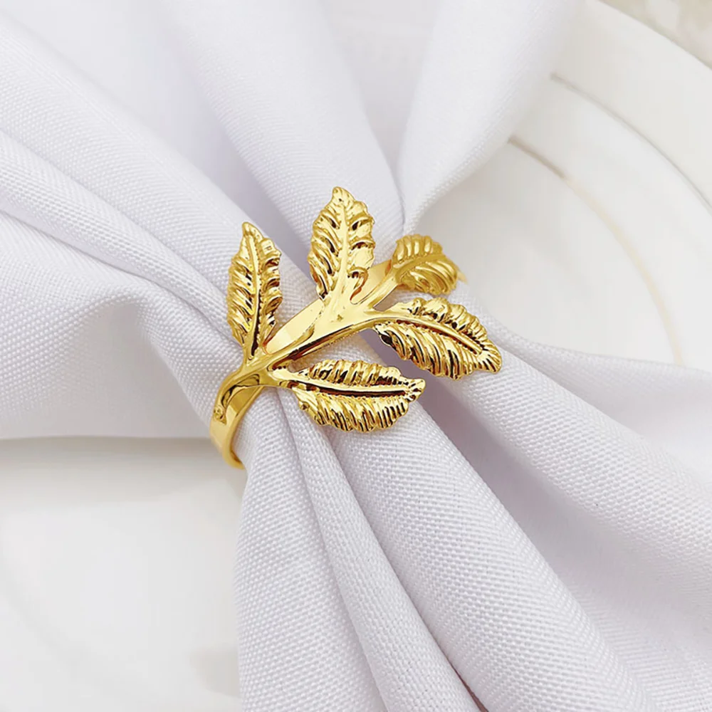 

6pcs Alloy Napkin Buckles Banquet Dinner Table Napkin Rings Decorations