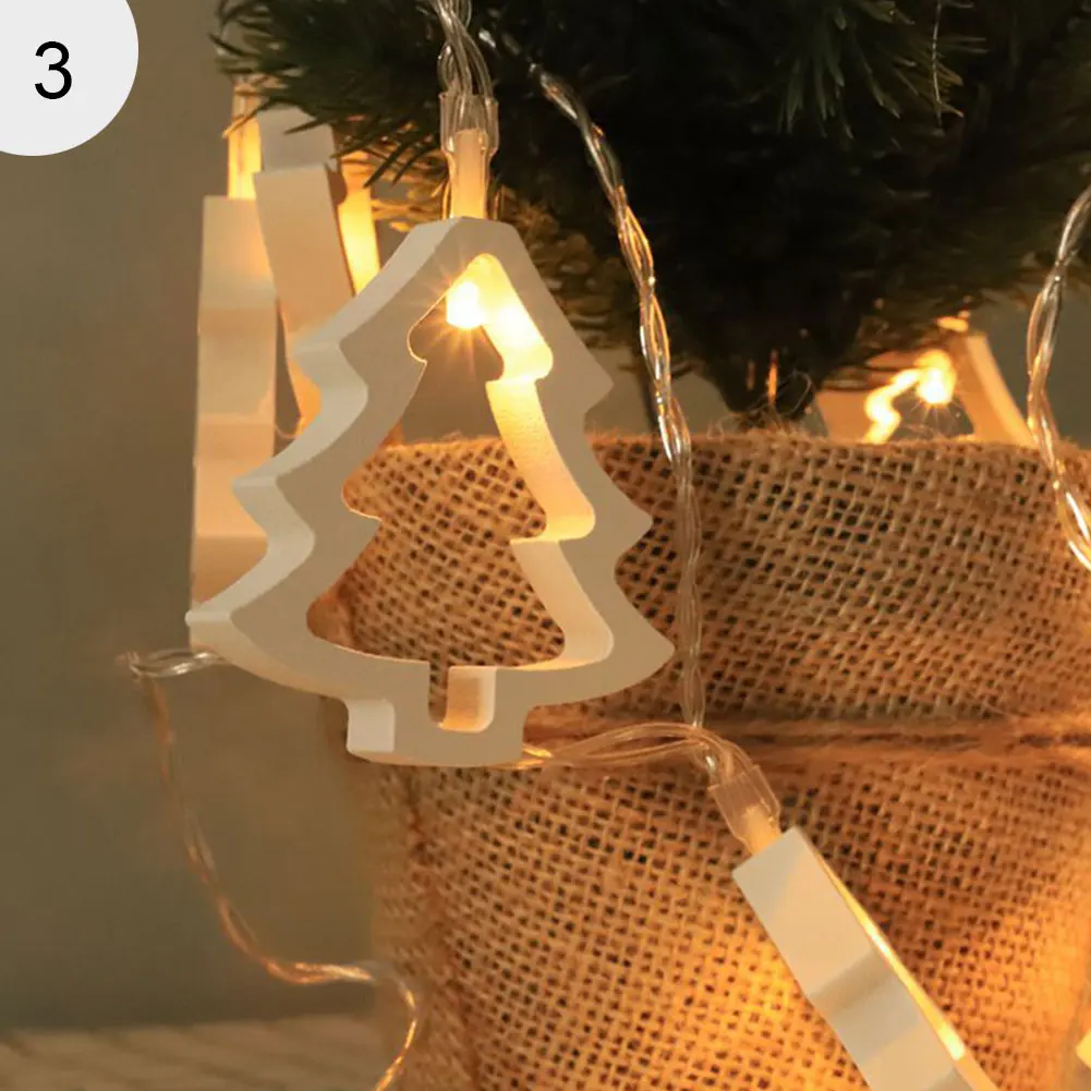 10/20LEDs Wooden Heart/Star/Xmas Tree Flexible Fairy Round Lights Bedroom Home Decor | Лампы и освещение