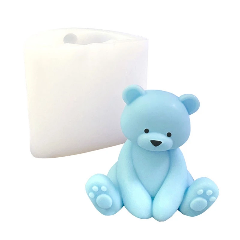 

Cute 3D Bear Shape Cupcake Silicone Mold Biscuit Fondant Molds for Baking Cake Decoration Making Sugar Craft Soap Moulds