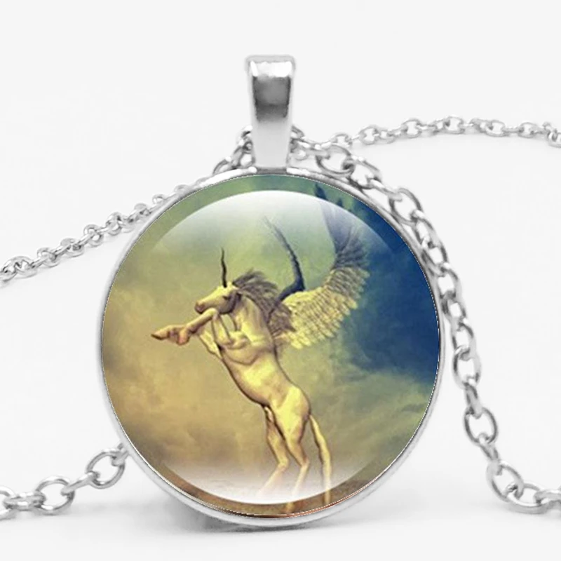 Модный бутик кулон ожерелье Лошадь Кулон стекло Ювелирные изделия Винтажный