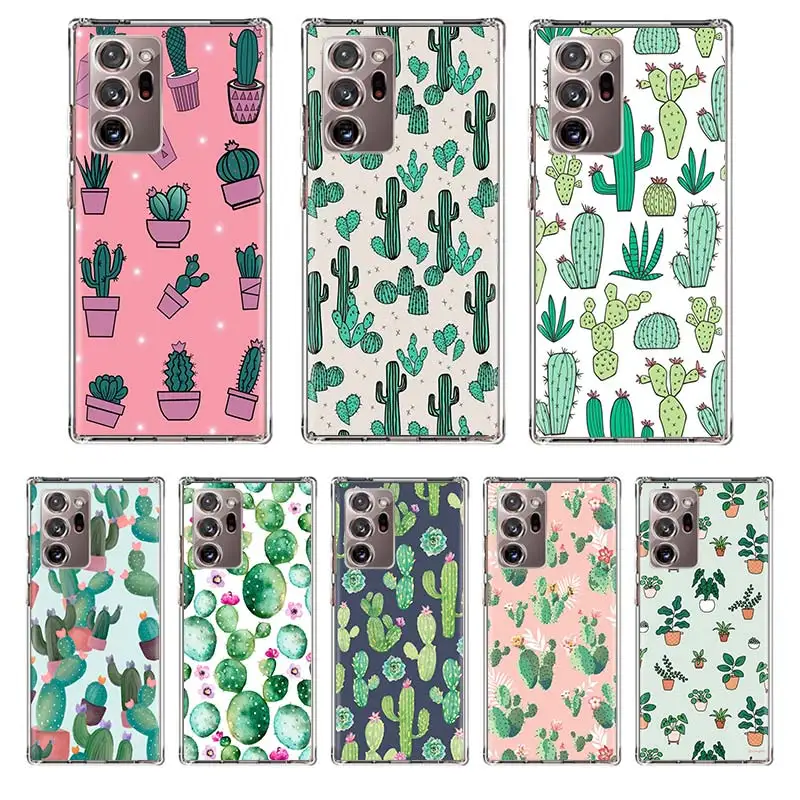 

Cartoon Cactus Plants Phone Case Coque For Samsung Galaxy Note 20 Ultra Note 10 Plus 8 9 F52 F62 M31S M30S M51 M11 Cover Funda