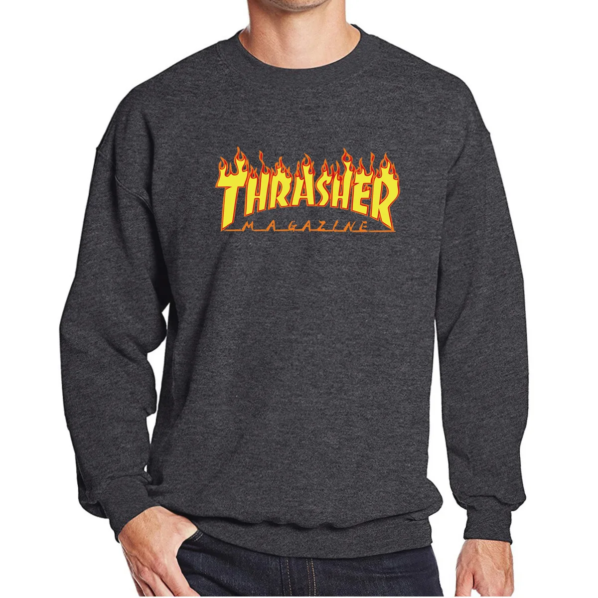 

Men's Fashion Print Sweatshirt Oversized Casual Plus Fleece Pullover Hip Hop Streetwear Hot Sale in Spring and Autumn 2021