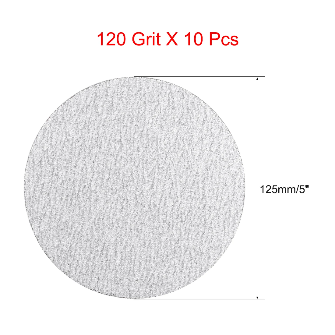

uxcell 10 Pcs 5-Inch Aluminum Oxide White Dry Hook and Loop Sanding Discs Flocking Sandpaper 120 Grit