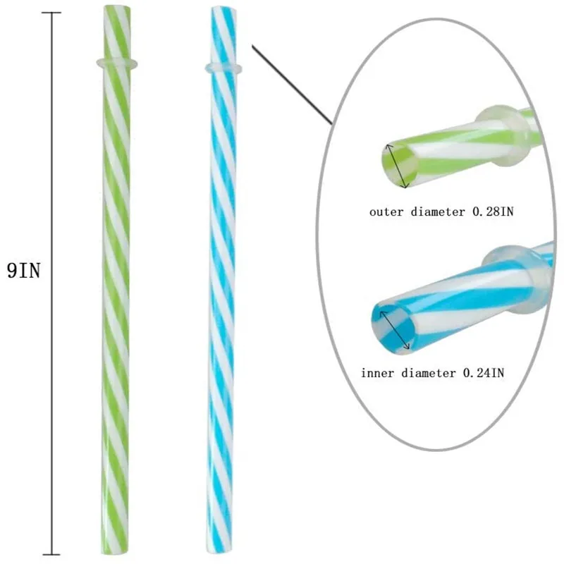 25 Piece Reusable Hard Plastic Straws BPA-Free 9 Inch Long Drinking Straw for Tumblers Mason Jars with Cleaning Brush Cuttable |