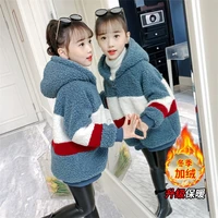 girls babys kids coat jacket outwear 2021 stripe warm plus velvet thicken winter autumn cotton outdoor fleece childrens clothe
