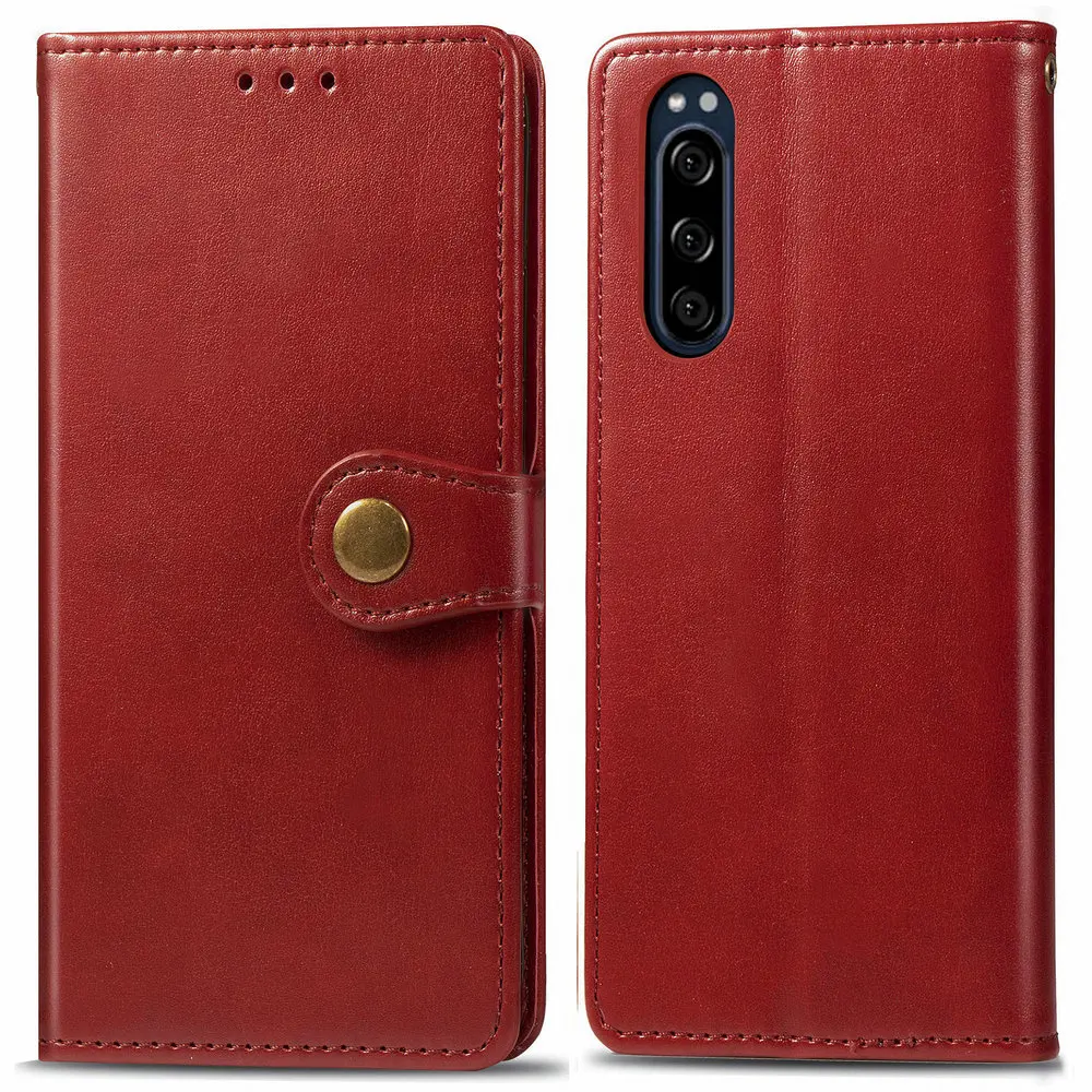 

NEW Shockproof Case for Sony Xperia 5 Luxury Case Funda Xperia 5 Case Concise Leather Wallet Book Cover for Coque Sony Xperia5 P