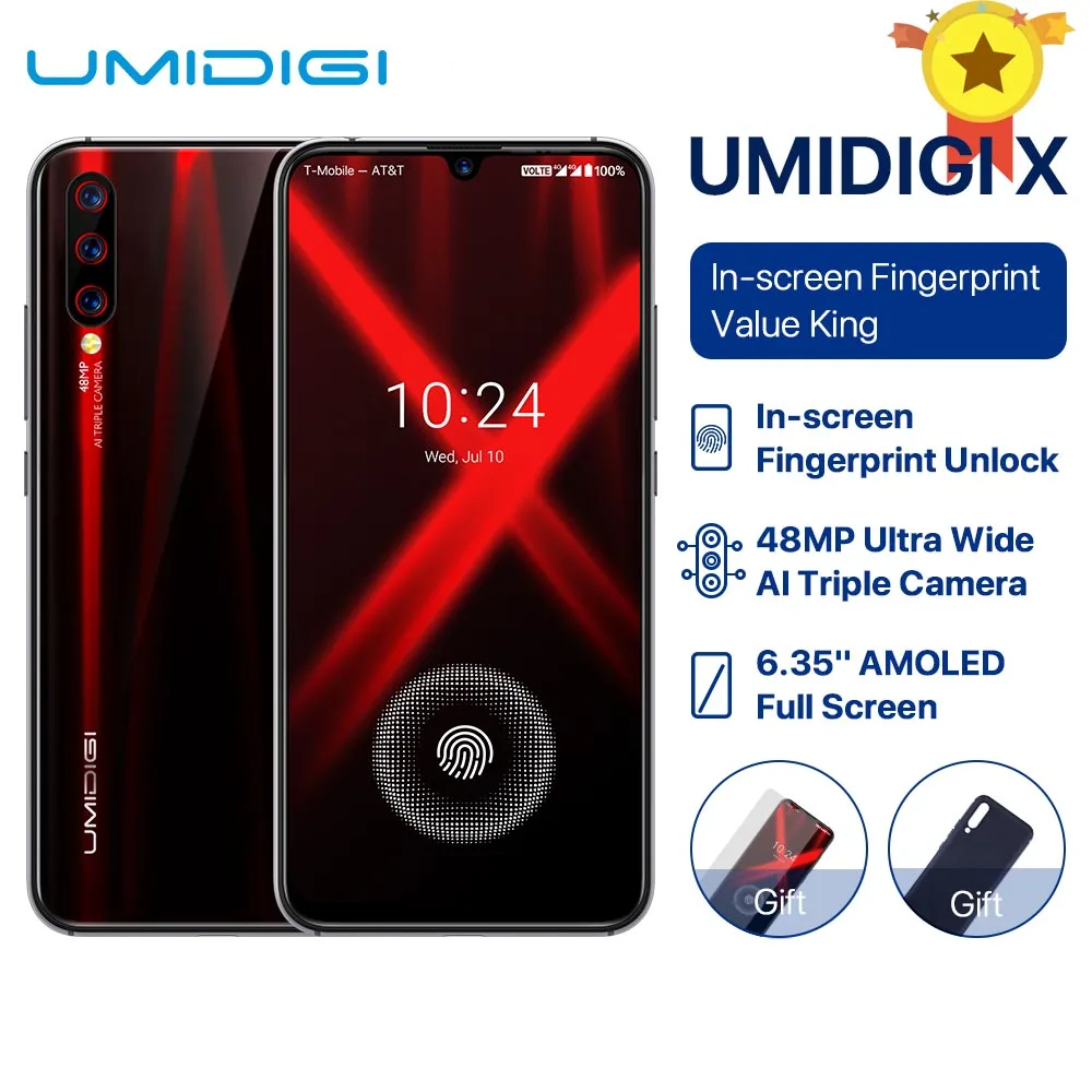 UMIDIGI X 128 ГБ NFC Helio P60 глобальная версия в Wi Fi отпечатков пальцев 6 35 &quotAMOLED 48MP тройной