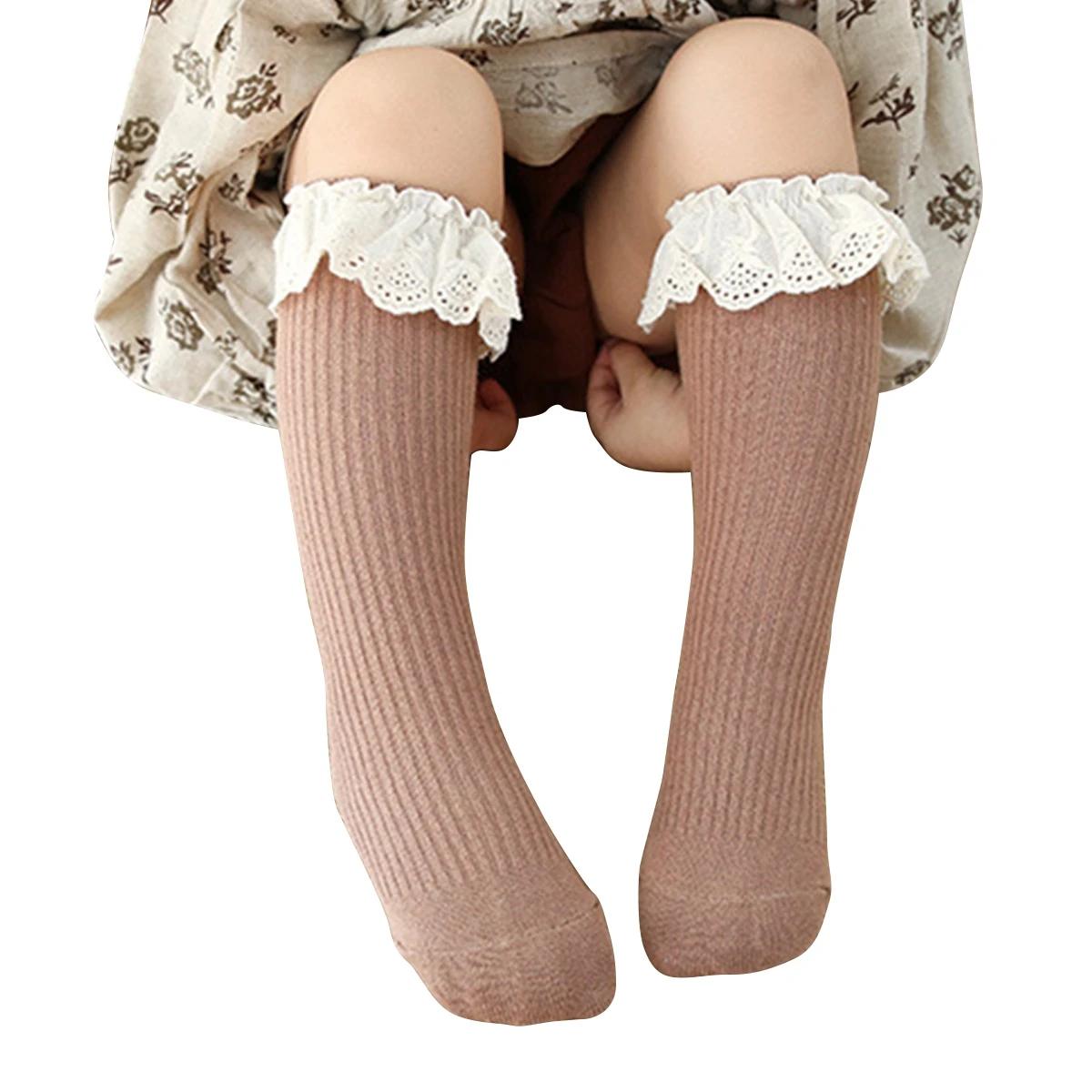 

Kid Baby Socks Cotton Lace Ruffles Girls Knee Socks Spring Summer Solid Kids Infant Toddler Knee High Socks 0-8Y