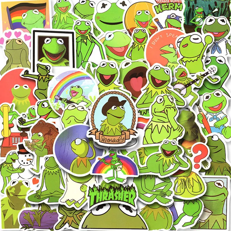 

10/30/50pcs Funny Frog Sticker Children's Stickers Suitcase Water Cup Personality Graffiti Waterproof Cartoon Frog Stickers