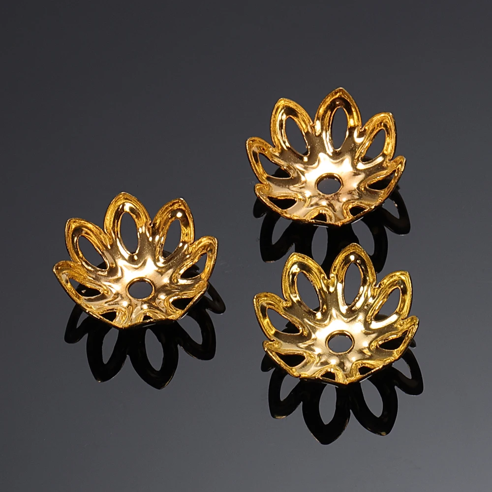 100 шт Цветочная филигранная лепестковая прокладка бусин колпачки 13 мм