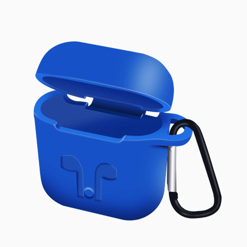 blue Для AirPods чехол силиконовый защитный чехол с подставкой чехол противоударный Earpods чехол для Apple для наушников для Airpod чехол Зарядное устройство аксессуары - Цвет: blue
