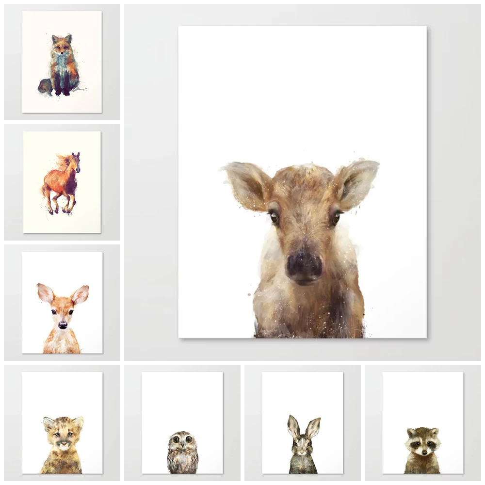 HD Картина на холсте современное настенное искусство постер с животными простота