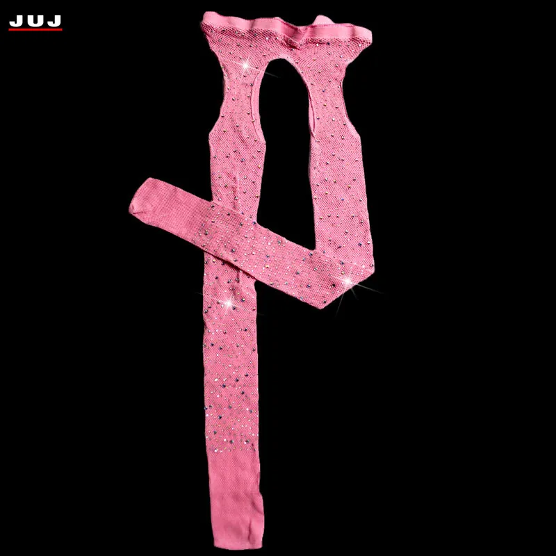 Сексуальные женские блестящие ажурные колготки бриллиантовые стразы нейлоновые