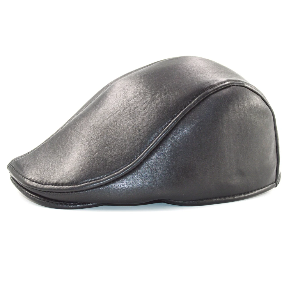 Мужская бейсболка из натуральной кожи брендовая Повседневная теплая Кепка