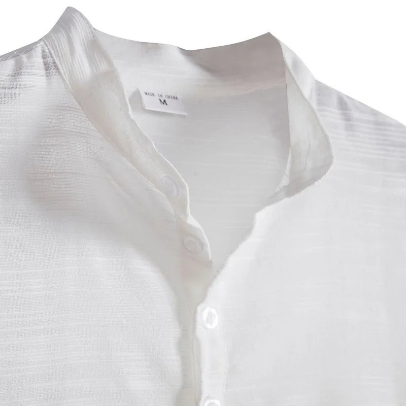 

Men's Clothing 2021 Spring Autumn New European American Fashion Solid Color Loose Stand-up Collar Short-sleeved Shirt Men