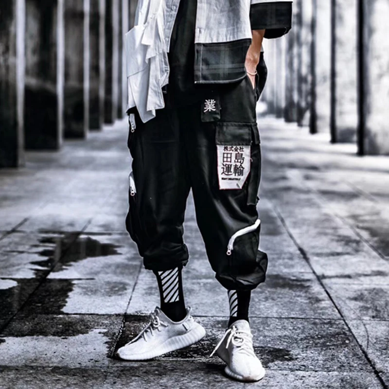 

Hip Hop Pants Men 2019 Plus Size Loose Streetwear Mens Casual Pant Boys Side Stripe Design Men's Joggers Trousers