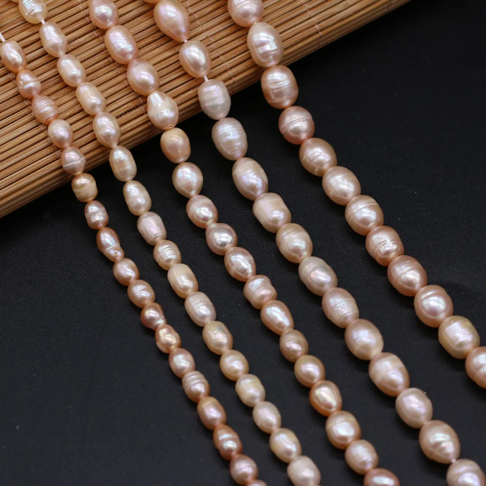 Бусины Из Натурального пресноводного жемчуга в форме риса 100% натуральный жемчуг