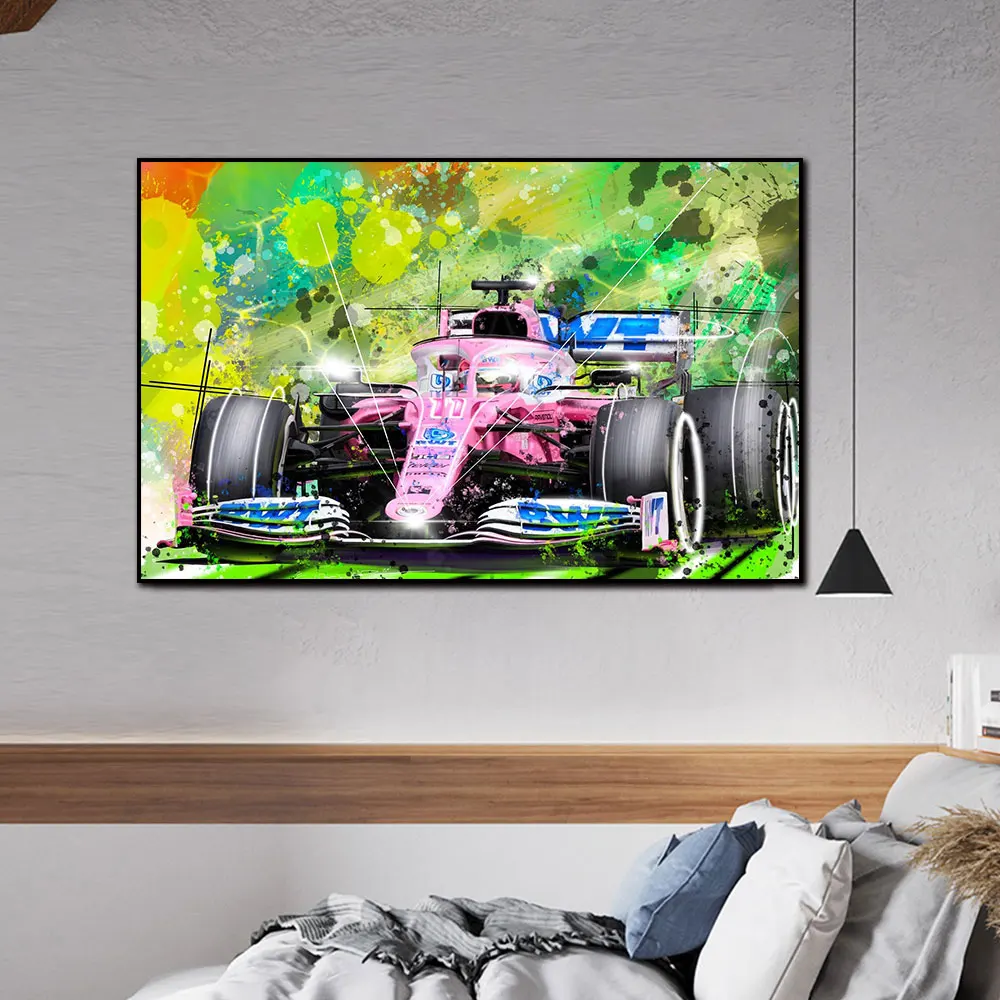 

Sergio Perez Racing Point Art Print Racing Car Poster Print Canvas Painting Home Decor Wall Art Picture For Living Room
