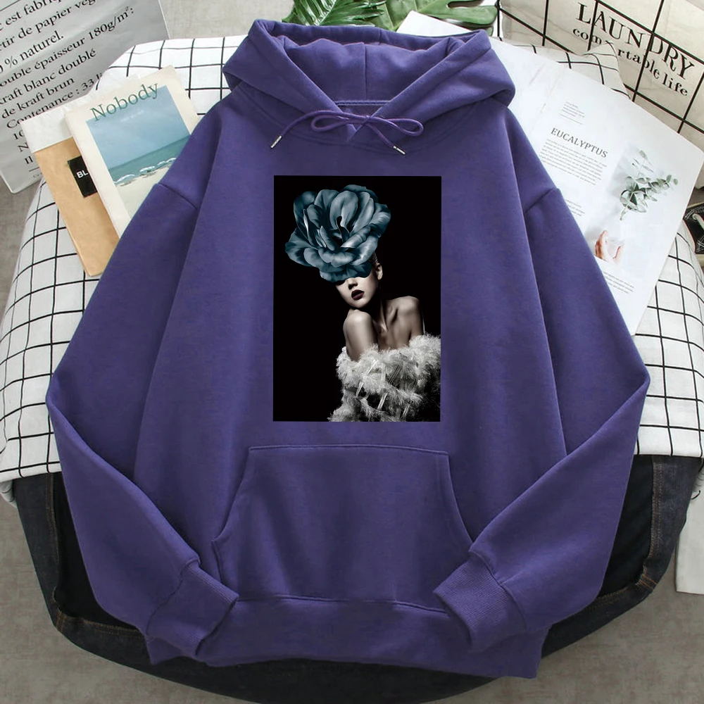 

Flower Women print Hoodies Mans Casual Cartoon Fleece Sweatshirts O Neck Fashion New Sweatshirts Hip Hop Funny men Sweatshirt