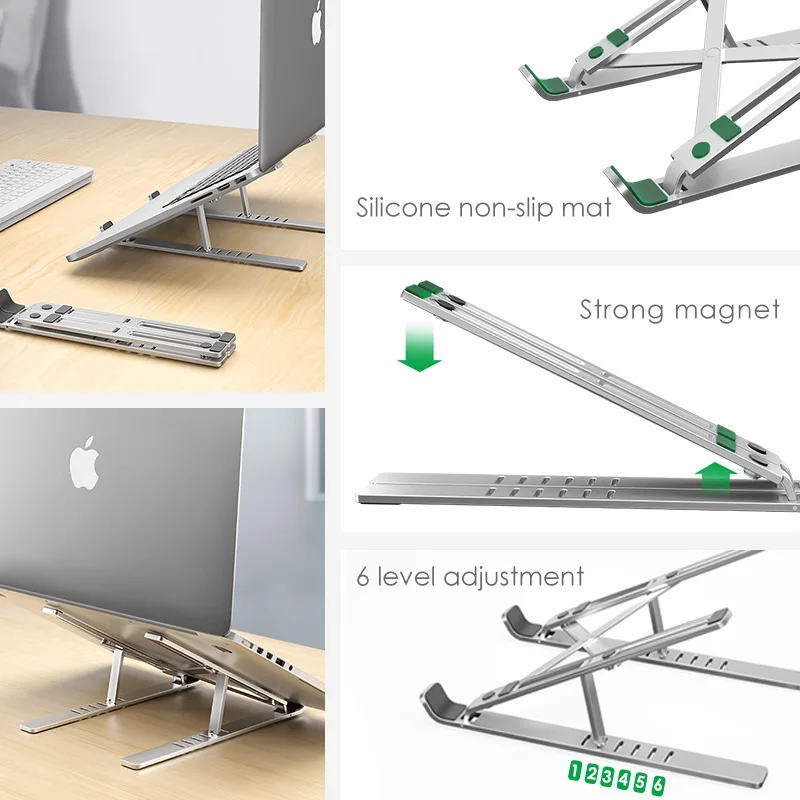 LINGCHEN держатель для ноутбука MacBook Air Pro подставка складной из алюминиевого сплава