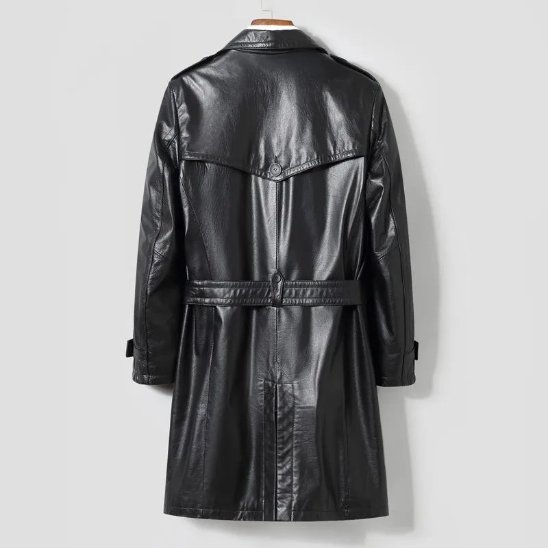 Новинка 2020 модные мужские куртки из коровьей кожи ветровка черный пояс ремень
