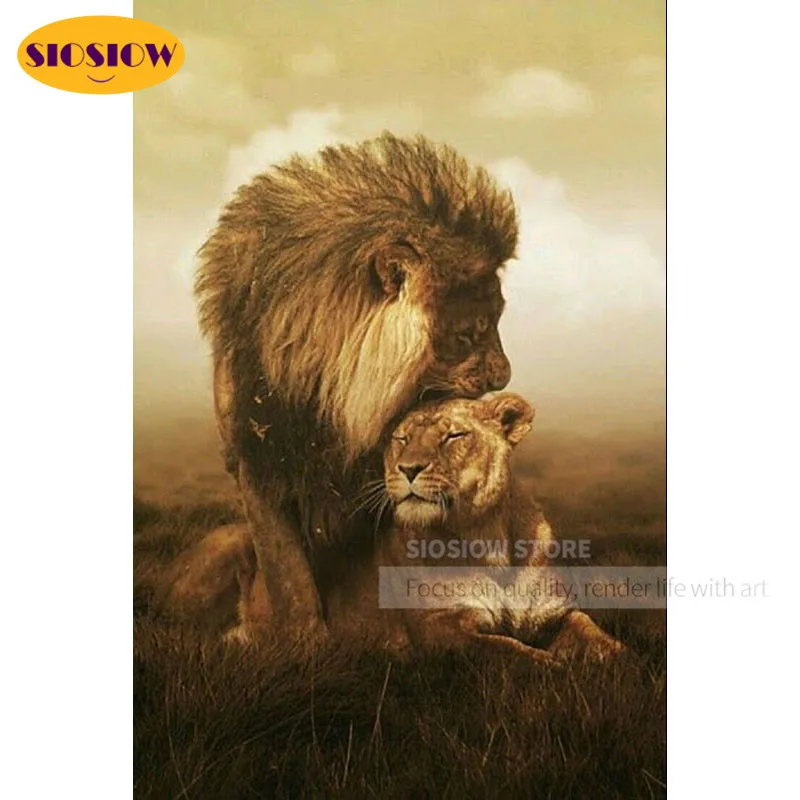 5d Алмазная мозаика сделай сам Стразы разразразы круглые Львы 3d живопись животное