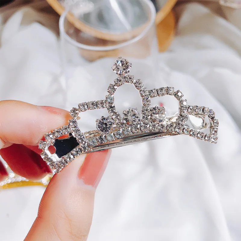 Прозрачная Корона из горного хрусталя тиара заколки для девочек маленькая