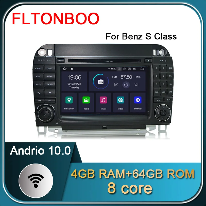 7 "андроид 10 для Mercedes Benz W220 W215 S280 S320 S350 S400 S500 s class автомобиля gps-навигации 8-ядерный
