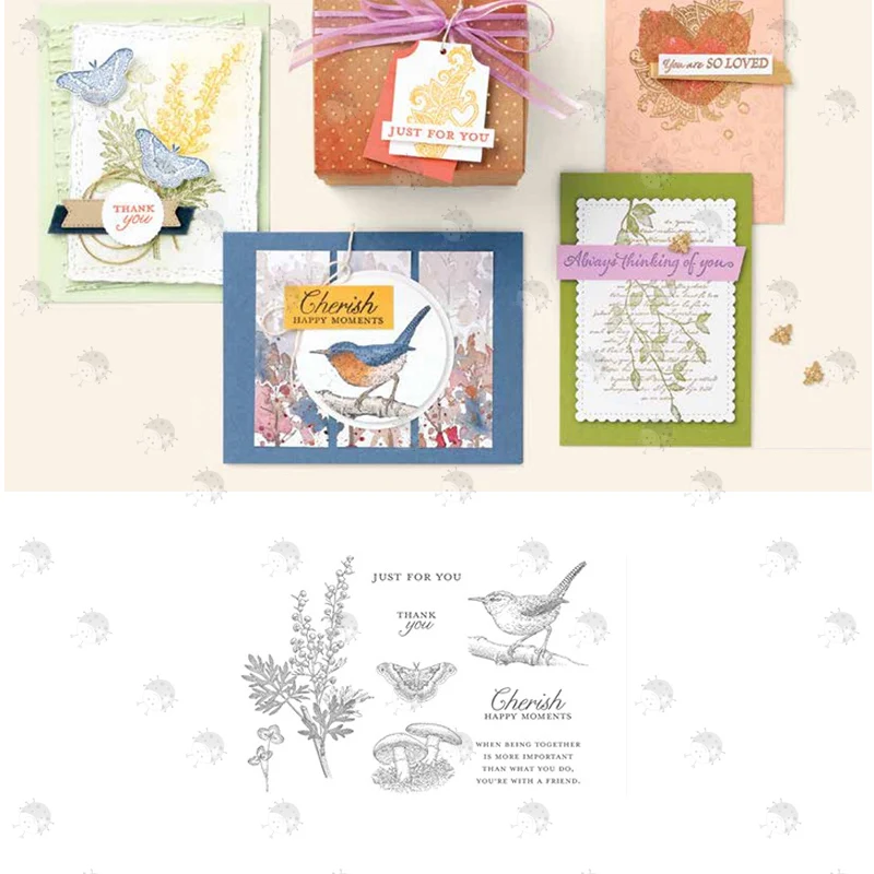 

New Sale Bird Butterfly Background Cutting Dies Scrapbook Dariy Decoration Stencil Embossing Template DIY Greeting Card Albums