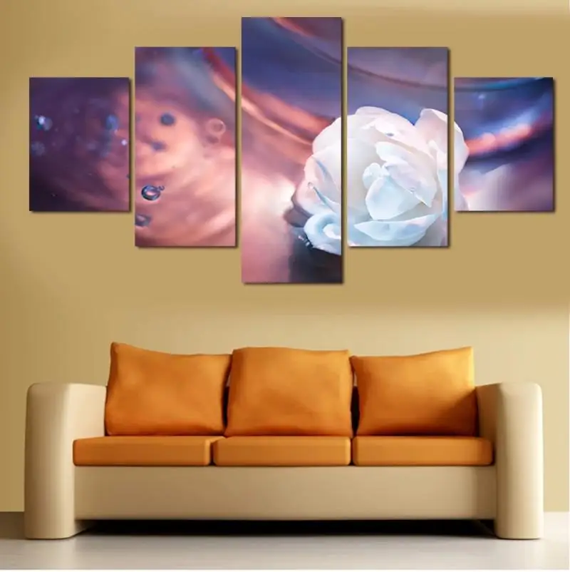 

5 Цветочная тематика HD фотография гардения украшение для дома настенные картины без рамки холст водонепроницаемые чернильные печатные пла...