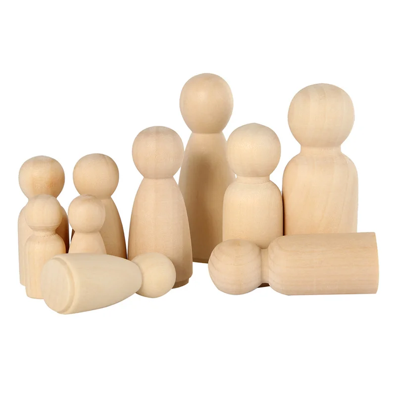 52 шт. деревянные DIY Поделки колышки для кукол клен неокрашенные дети подарки на