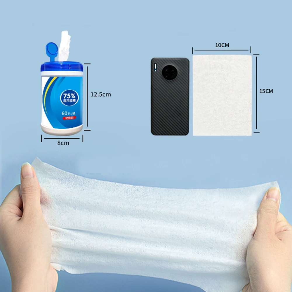 7 barrels 75% Alcohol Wipes Portable Disposable Wet Wipe Hand Skin Cleaning Bacteria Disinfection Cotton | Красота и здоровье