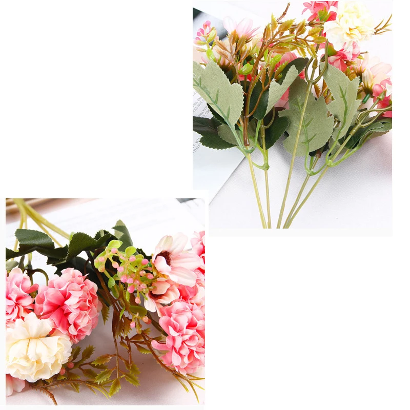 

Silk Hydrangea Flower High Quality Wedding Home DIY Decor Faux Floral Flowers Plants Dried Flower Home Decoration