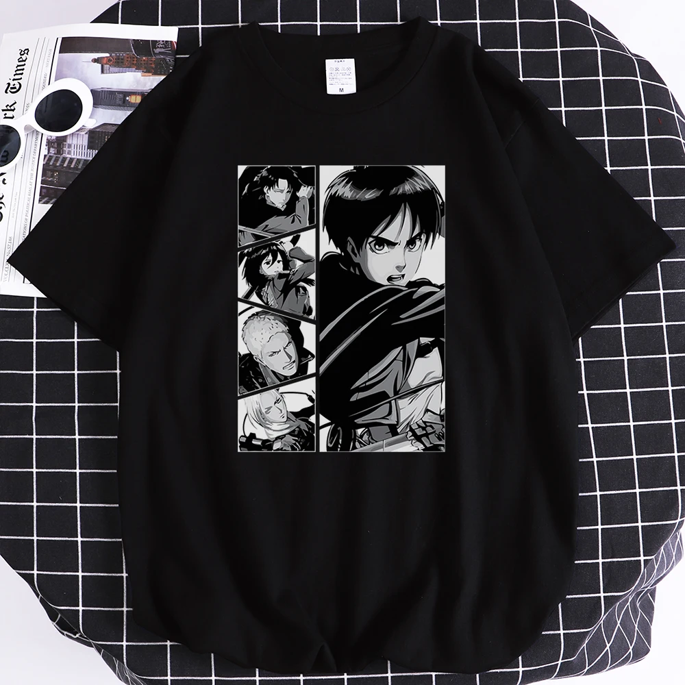 

Kohpweran Fashion Vintage Attack on Titan Anime Prints Man T Shirts Summer T-shirts Short Sleeved Comfortable Top Streetwear