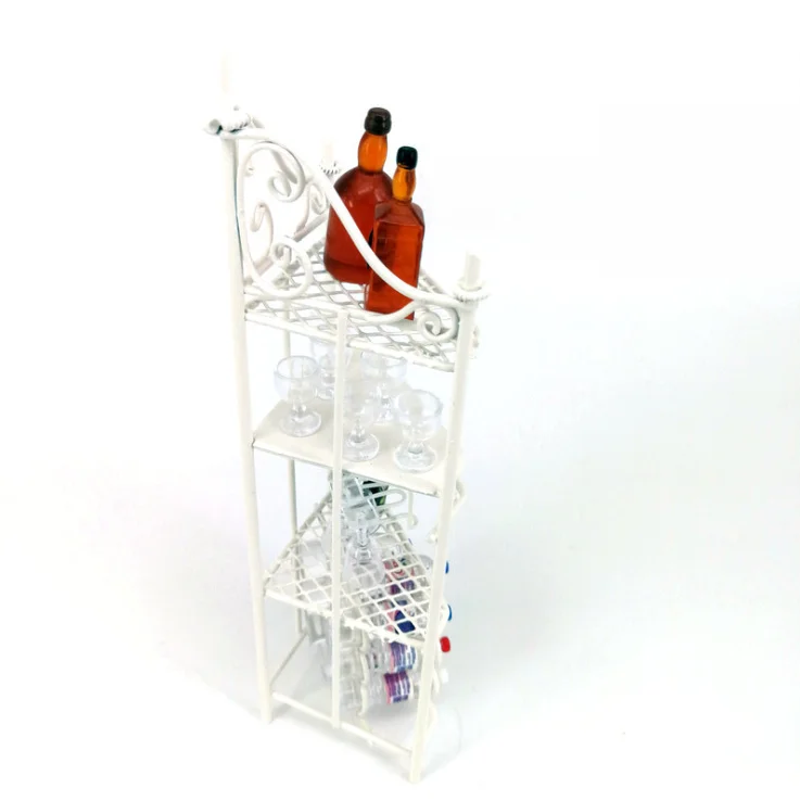 

Wine Rack Wine Drink Glass Set Dollhouse Wine Model Accessories
