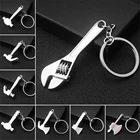 Брелки для ключей для мужчин, карманные комбинированные уличные инструменты с миниатюрной застежкой, с линейкой, молотком, гаечным ключом, плоскогубцами и лопаточкой