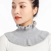 women warm turtleneck fake collar bib female shirt sweater decorative protect cervical spine elastic knitted false collar