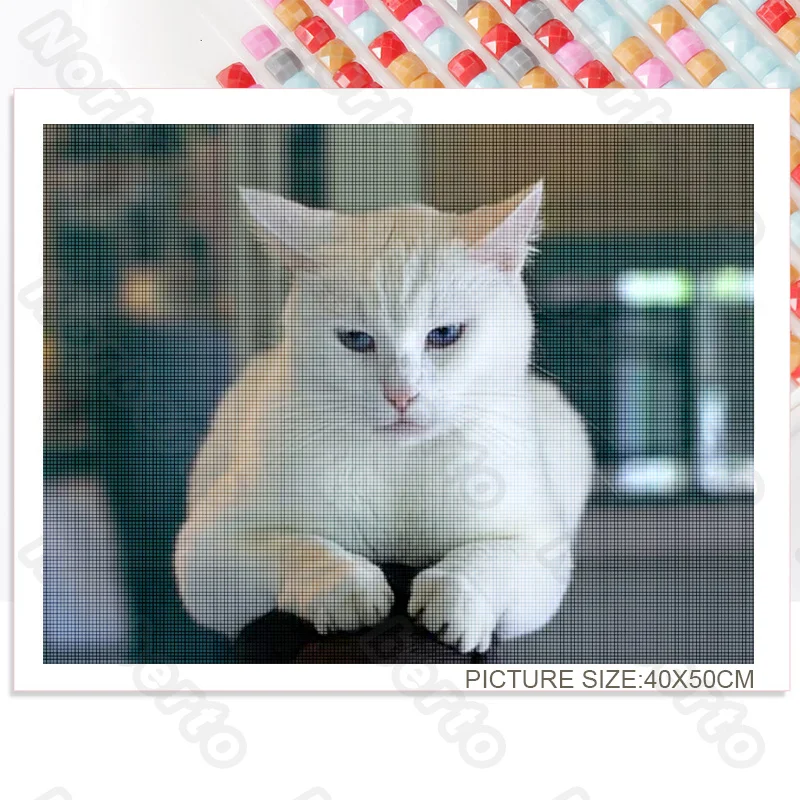 

Animals Diy Diamond Decoration Painting Cute Cats Square or Round Diamond Embroidery Cross Stitch Kit Handmade Gift Home Decorat